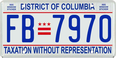 DC license plate FB7970