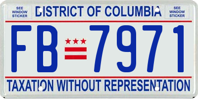 DC license plate FB7971