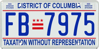 DC license plate FB7975