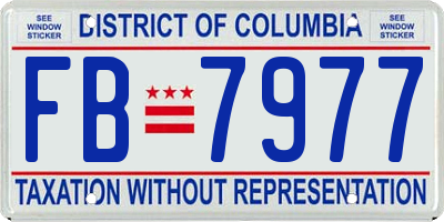 DC license plate FB7977