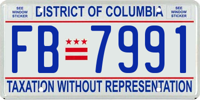 DC license plate FB7991