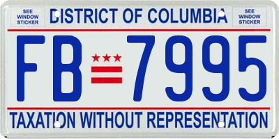 DC license plate FB7995