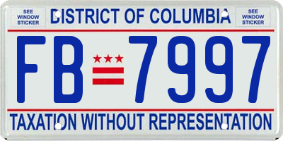 DC license plate FB7997