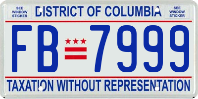 DC license plate FB7999