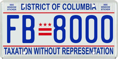 DC license plate FB8000