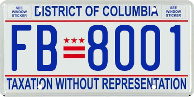 DC license plate FB8001