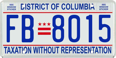 DC license plate FB8015