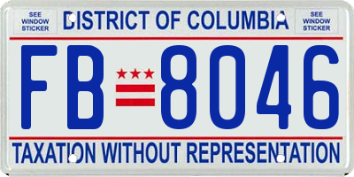 DC license plate FB8046