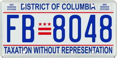 DC license plate FB8048