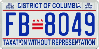 DC license plate FB8049