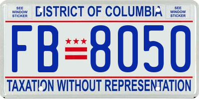 DC license plate FB8050