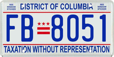 DC license plate FB8051