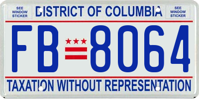 DC license plate FB8064