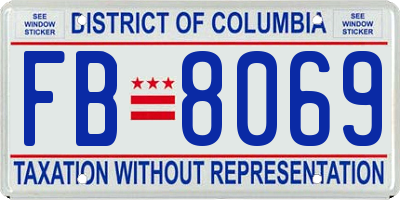 DC license plate FB8069