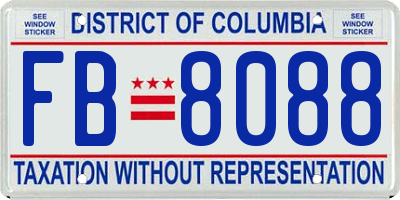 DC license plate FB8088