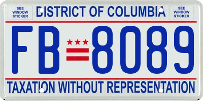 DC license plate FB8089