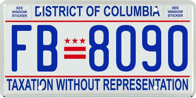 DC license plate FB8090