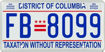 DC license plate FB8099