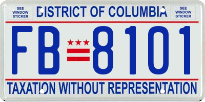 DC license plate FB8101