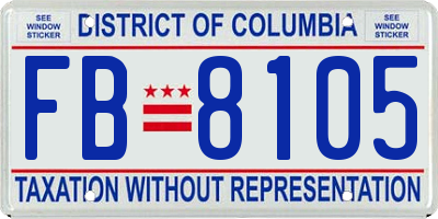 DC license plate FB8105