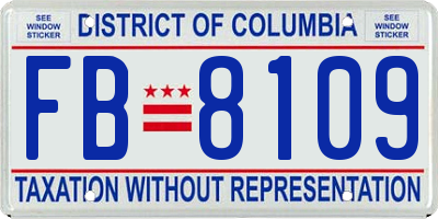 DC license plate FB8109