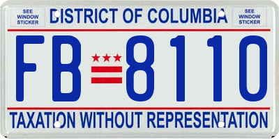 DC license plate FB8110