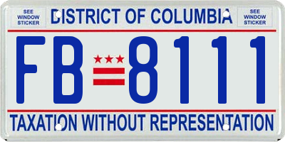 DC license plate FB8111