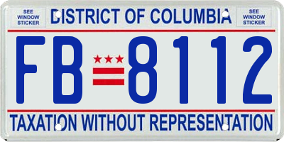 DC license plate FB8112