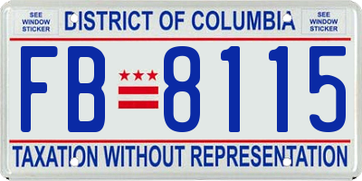 DC license plate FB8115