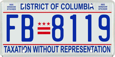 DC license plate FB8119