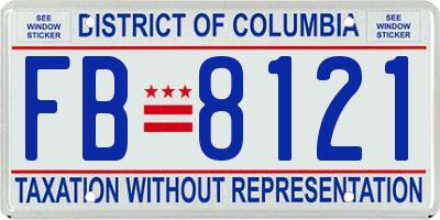 DC license plate FB8121