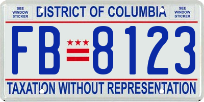 DC license plate FB8123