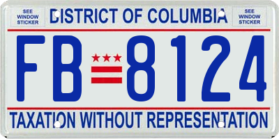 DC license plate FB8124