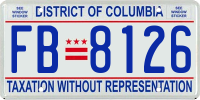 DC license plate FB8126