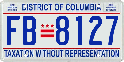 DC license plate FB8127