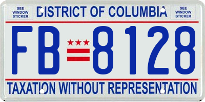 DC license plate FB8128