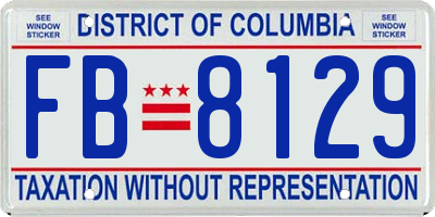 DC license plate FB8129