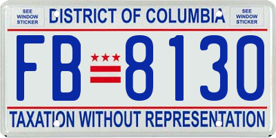 DC license plate FB8130