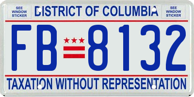 DC license plate FB8132