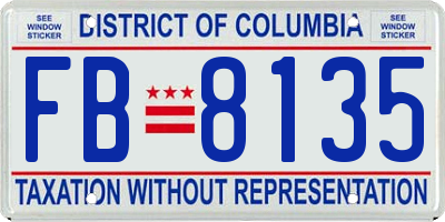 DC license plate FB8135