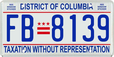 DC license plate FB8139