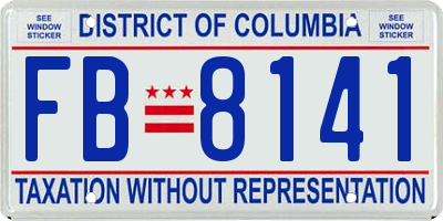 DC license plate FB8141