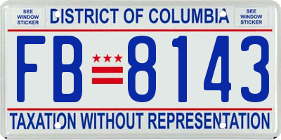 DC license plate FB8143