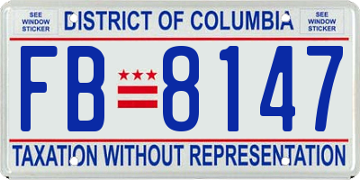 DC license plate FB8147