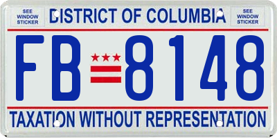 DC license plate FB8148