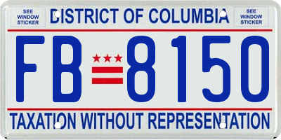 DC license plate FB8150