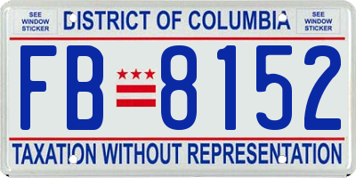 DC license plate FB8152