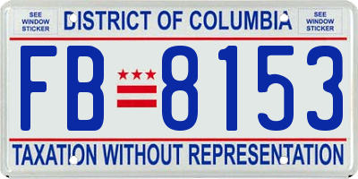 DC license plate FB8153