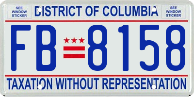 DC license plate FB8158