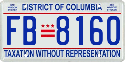 DC license plate FB8160